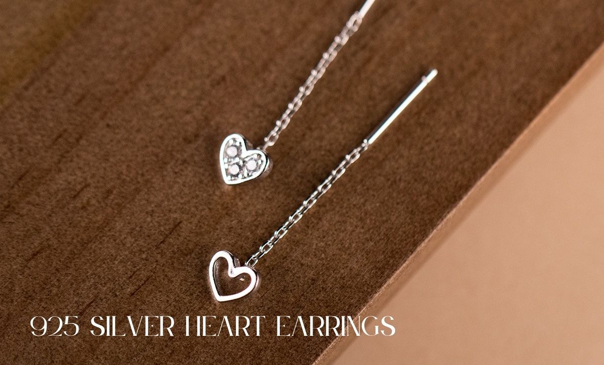 925 Silver Heart Earrings Set | CZ Mismatched Studs